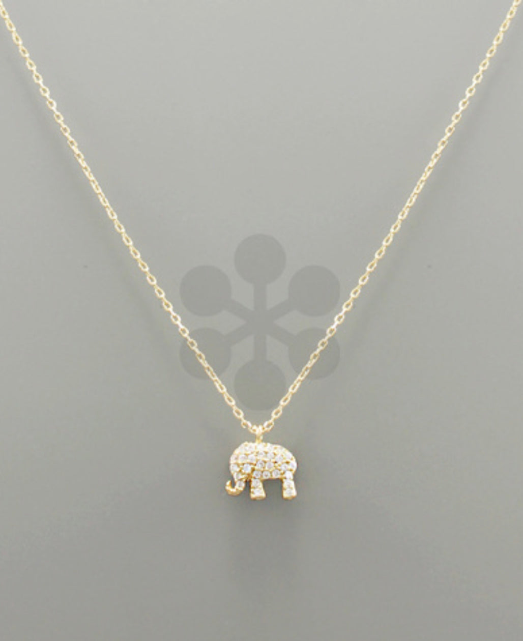 Gold Charm Elephant Necklace