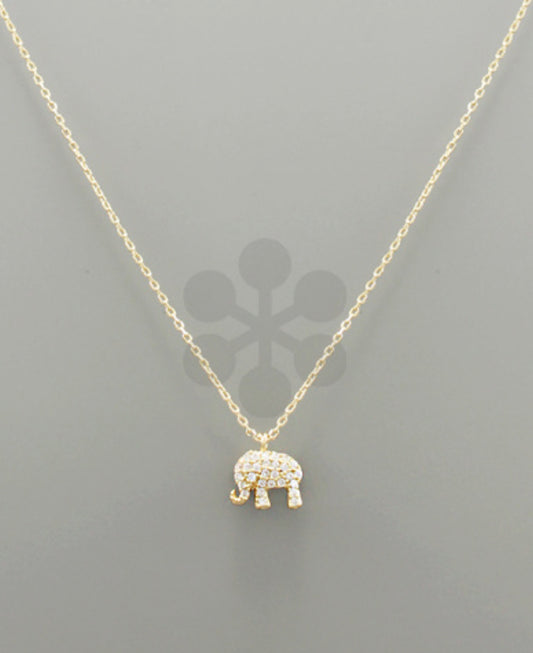 Gold Charm Elephant Necklace