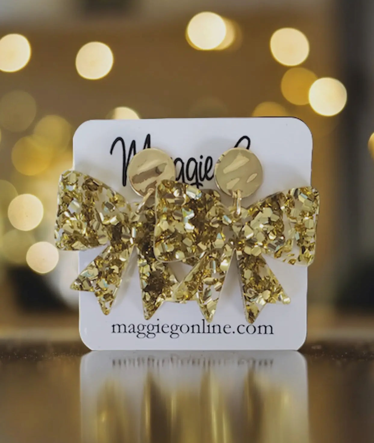 Chunky Glitter Bow Earrings