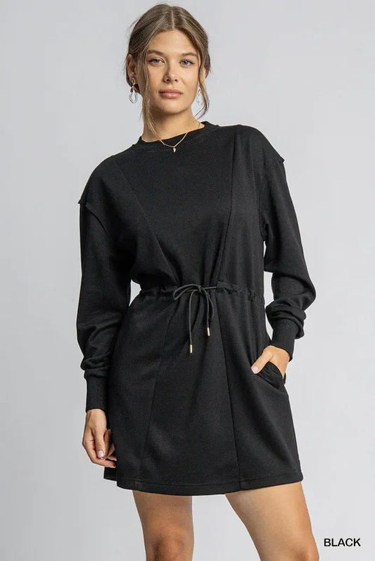 Buttery Soft Knit Drawstring Dress