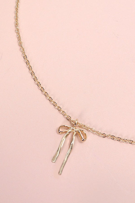 Long Bow Ribbon Necklace