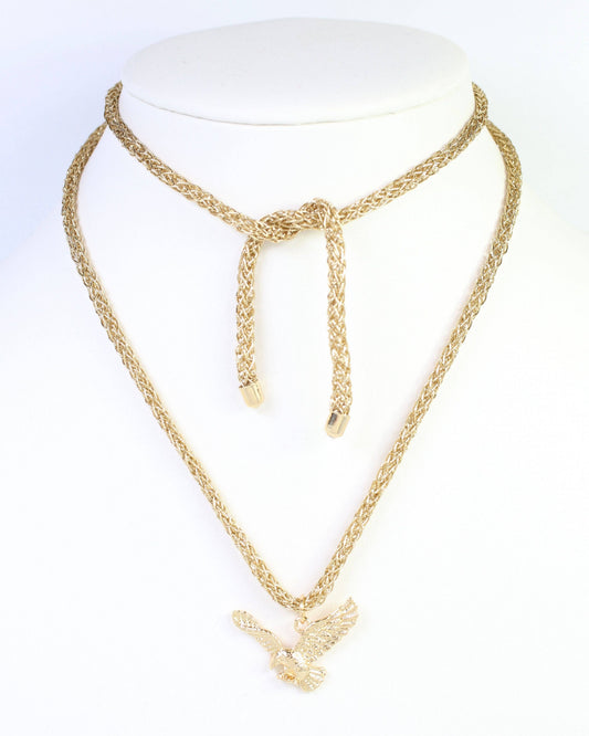 Corie Cord Necklace Eagle Gold