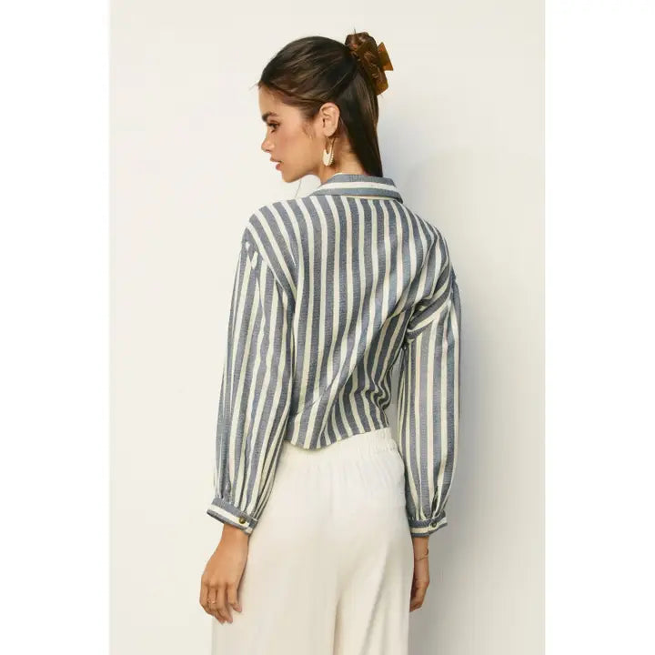 Nautical Stripe Knot Front Shirt
