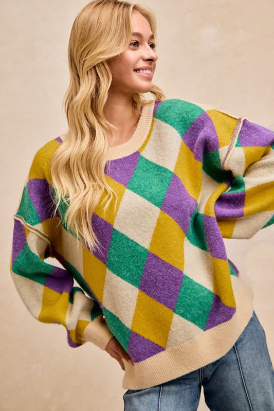 Retro Argyle Dream Sweater