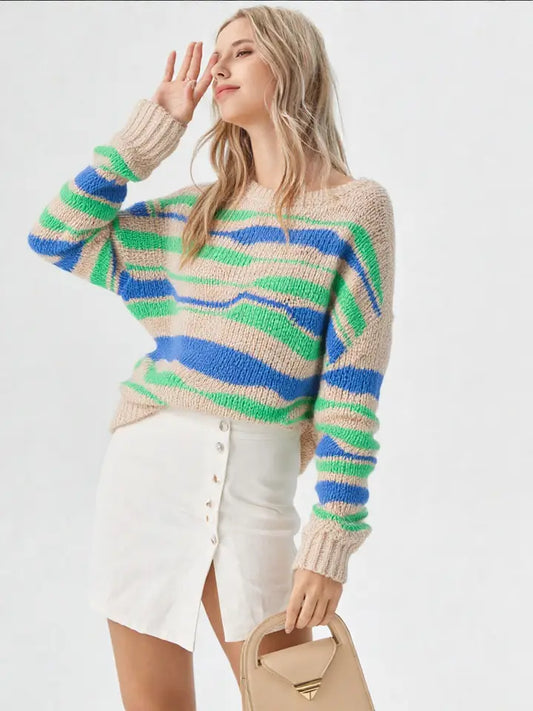 Coastal Wave Stripe Sweater