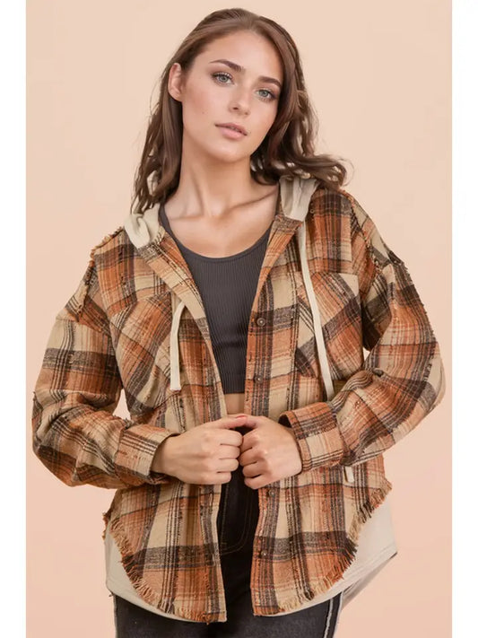 Canyon Plaid Flannel Hooded Jacket