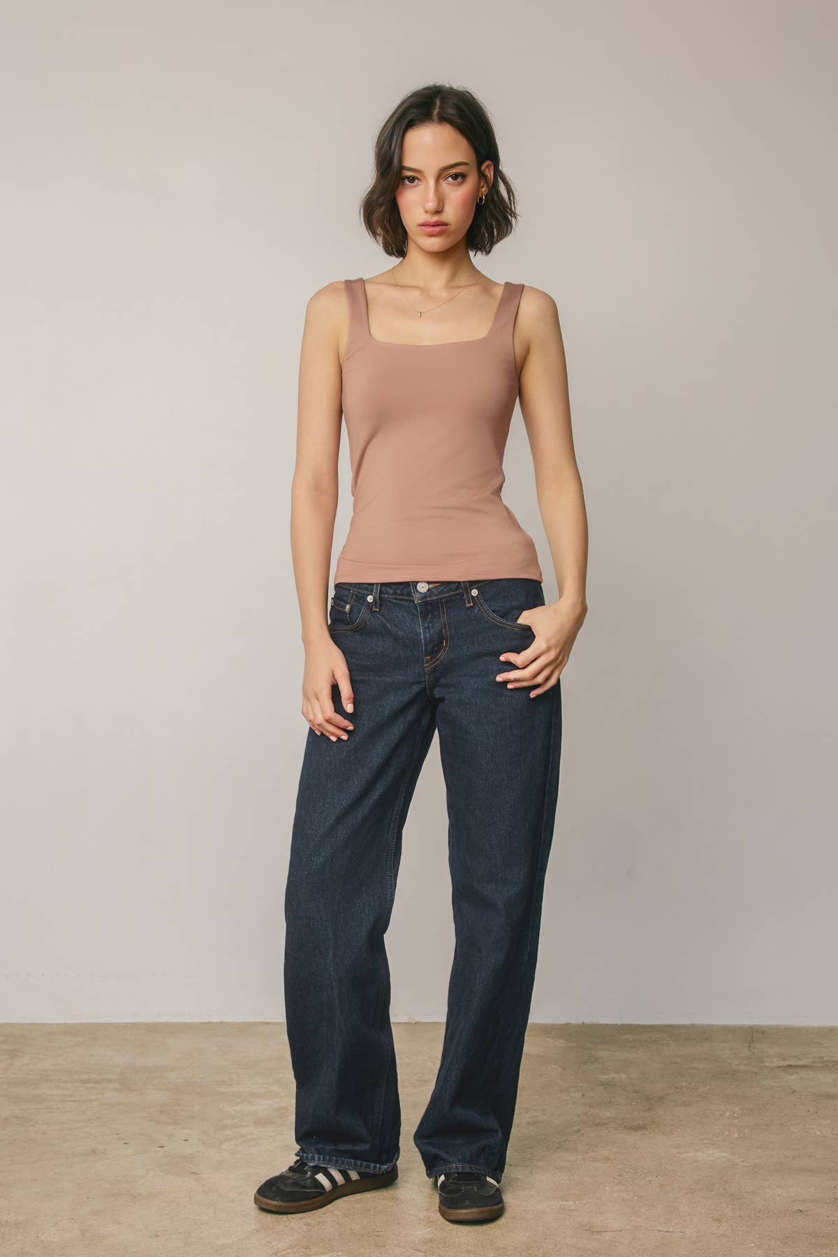 Square Neck Double Faced Top