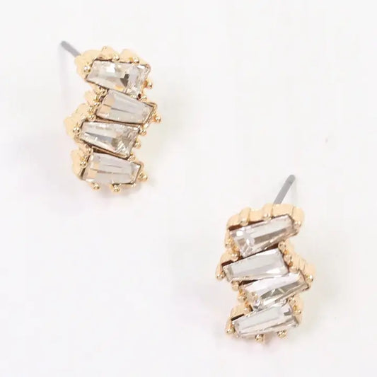 Hugo Crystal Drop Earring Gold