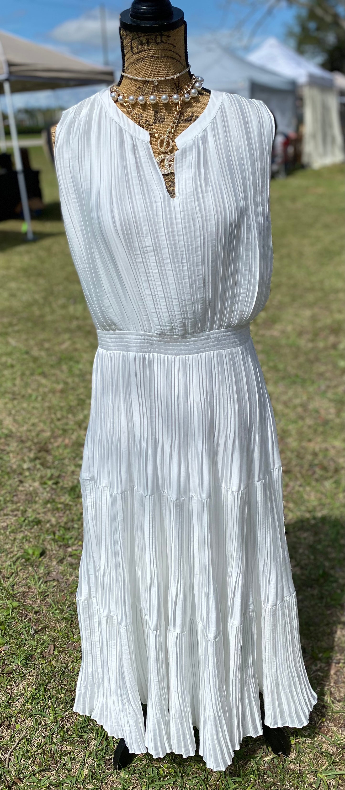 Pleated Tiered Dress