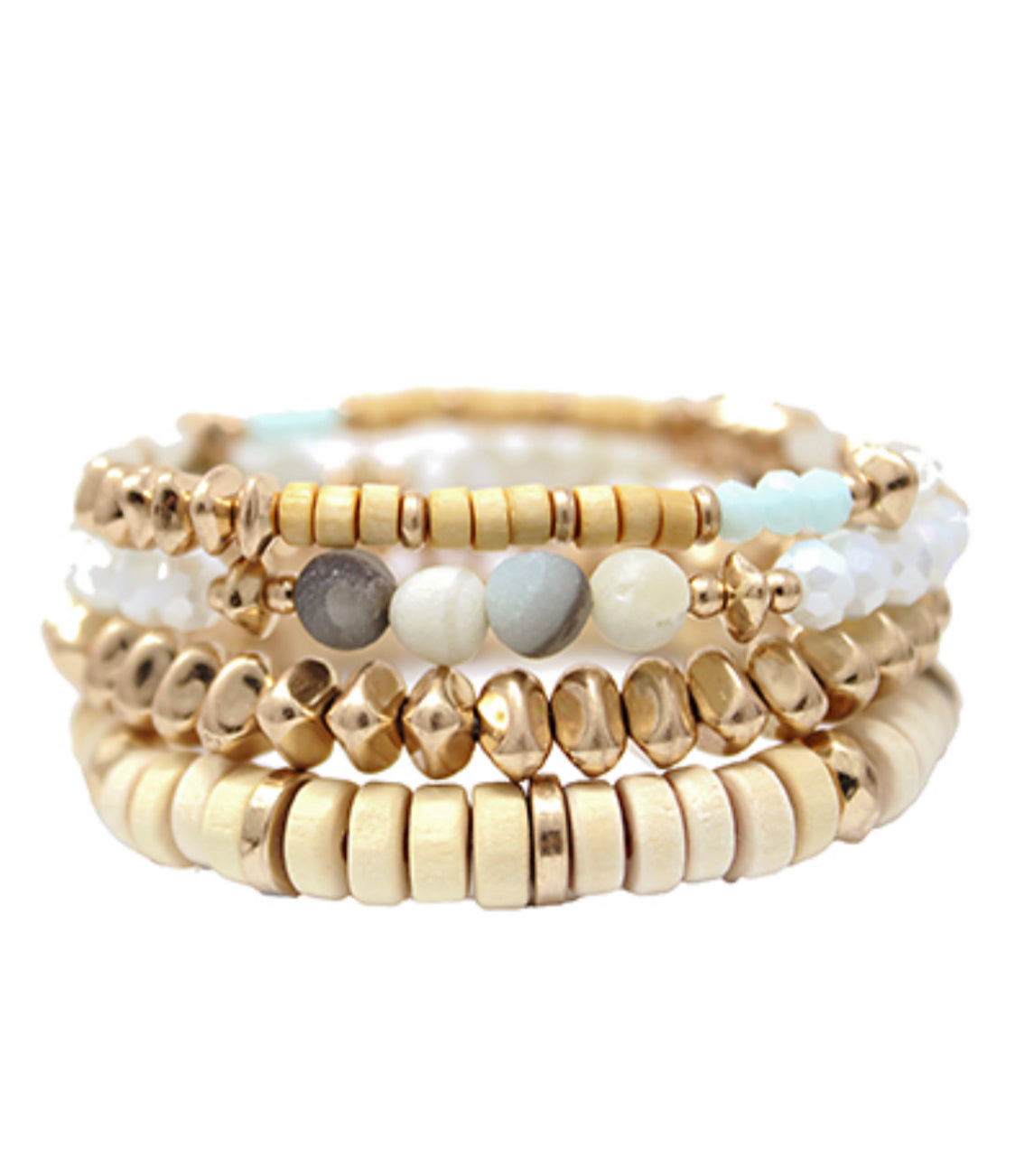 Heishi 4 Row Amazonite Bracelet