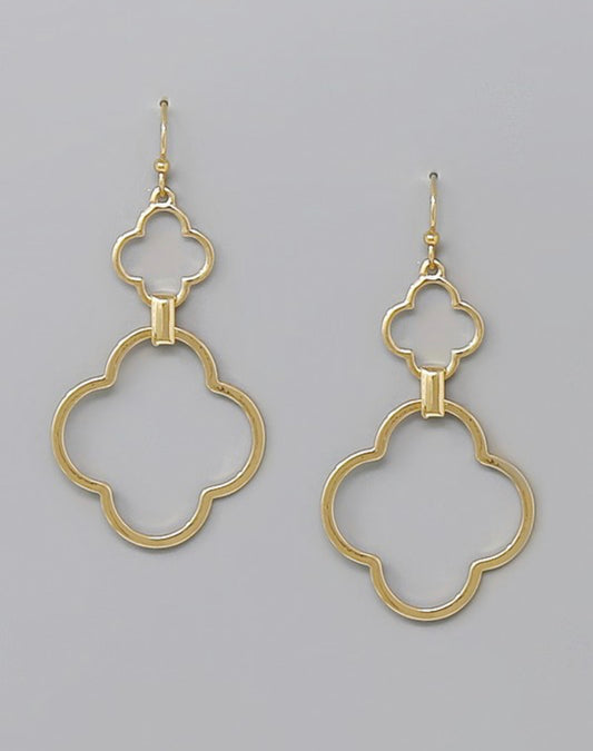 Clover Hoop Dangle Earrings