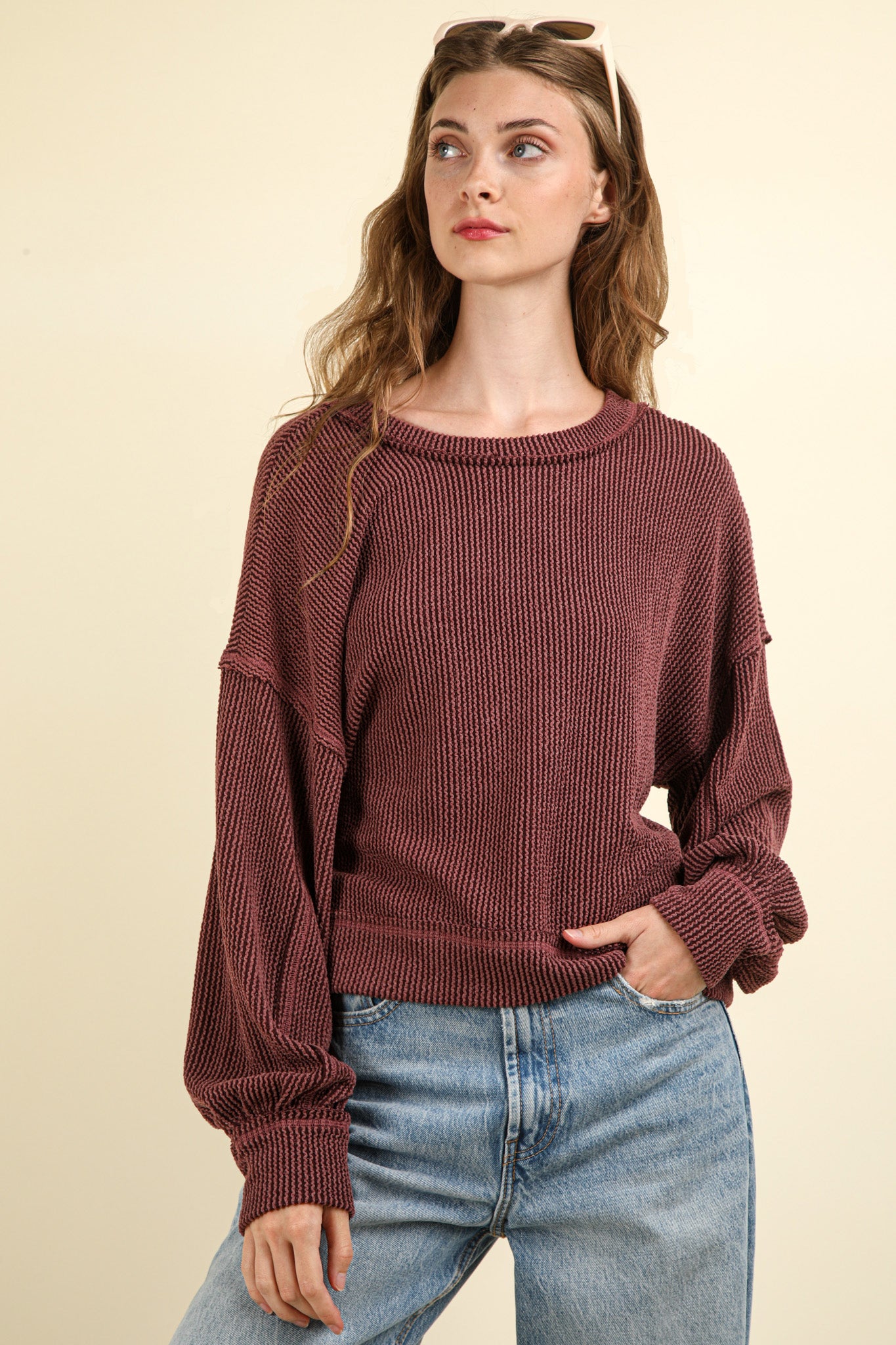 Ribbed Oversized Knit Top