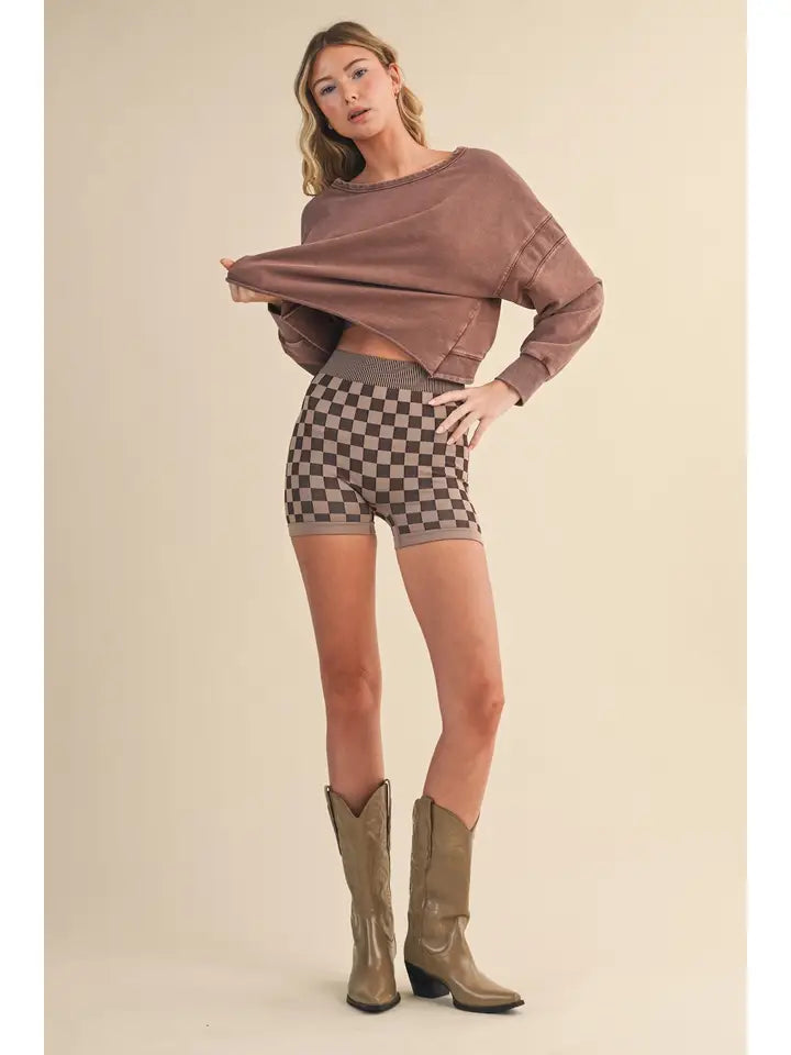 Mineral Wash Cutout Back Layering Sweatshirt