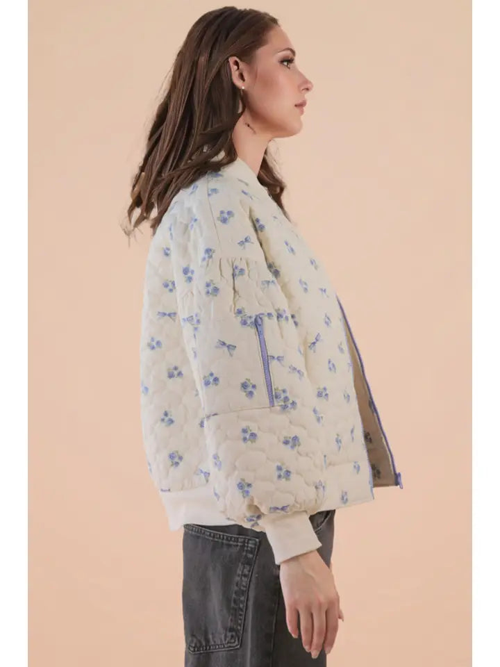 Blue Blossom Quilted Jacket