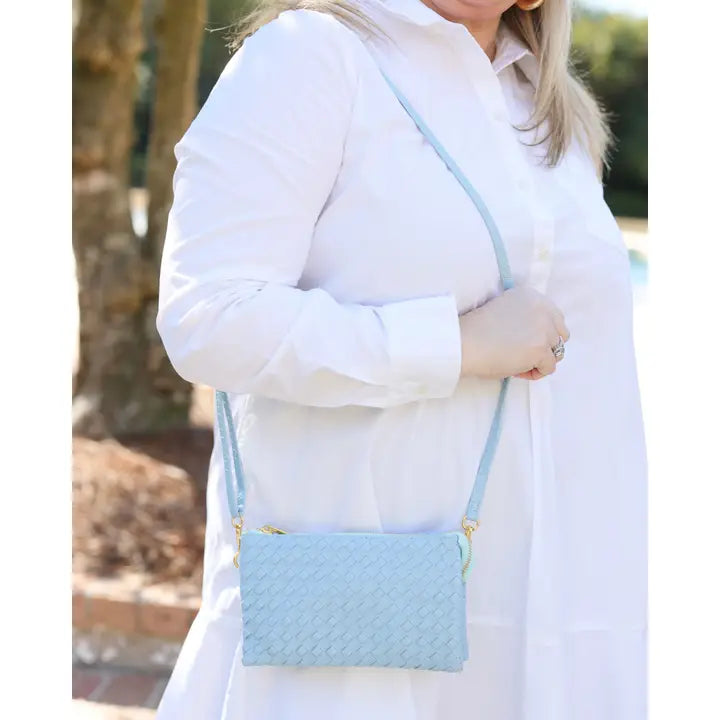 Liz Crossbody Bag Woven Blue