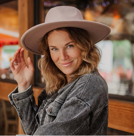 Blush Wide Rim Felt Hat