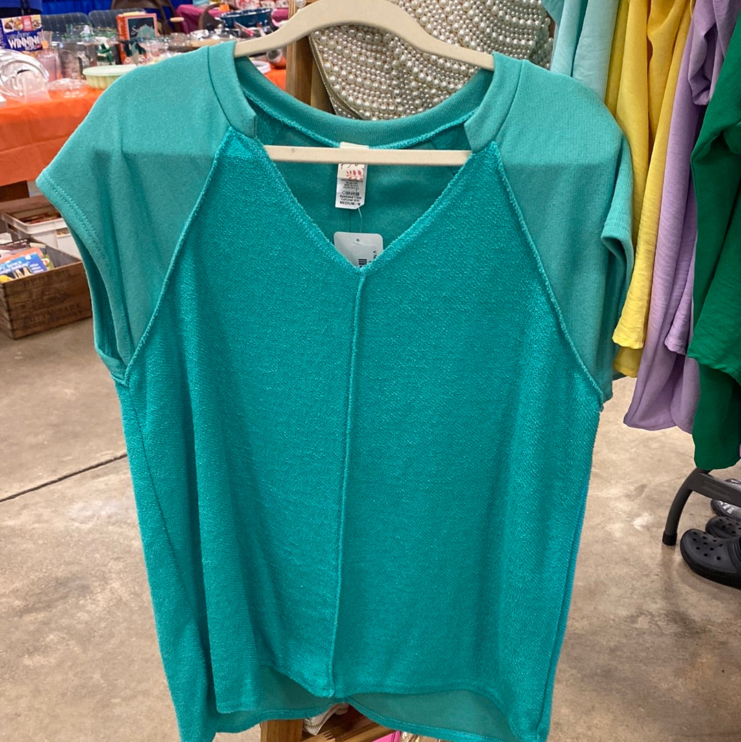 V Neck Short Sleeve Top