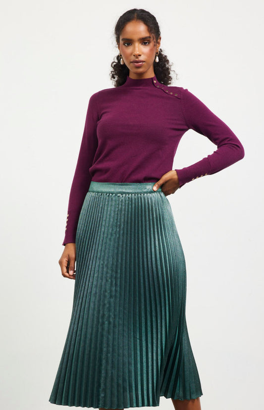 Pleated Midi Skirt