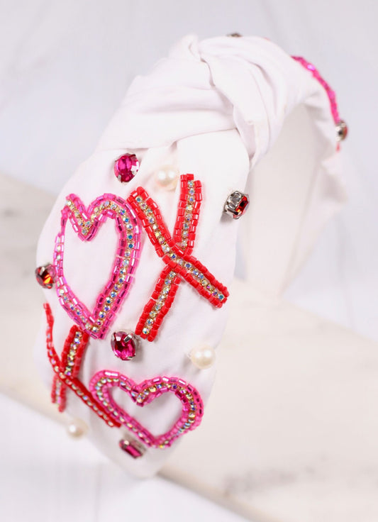 XOXO Embellished Heart Headband