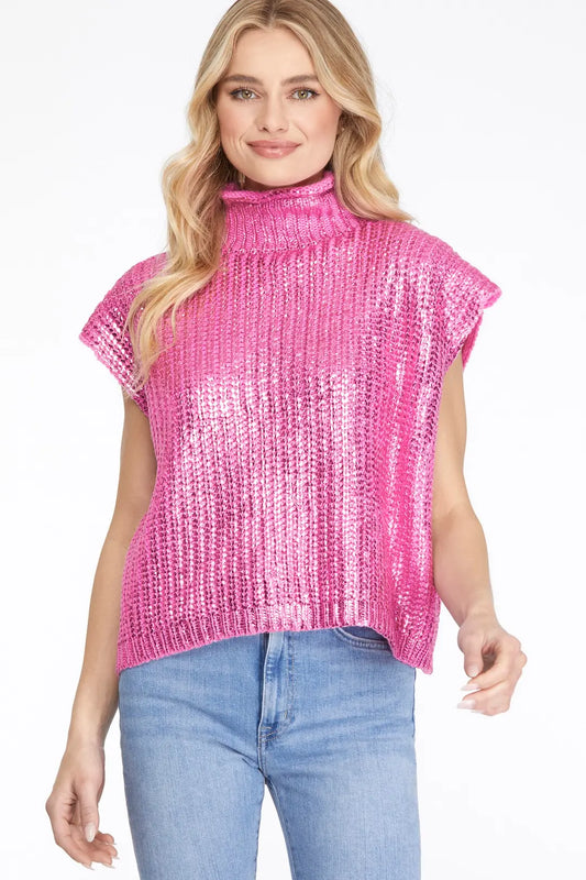 Metallic Sweater Top