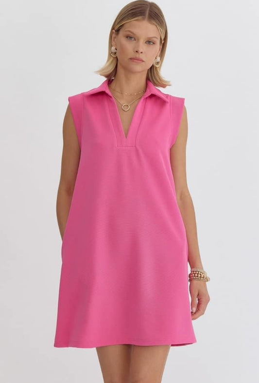 Ribbed Collar Dress