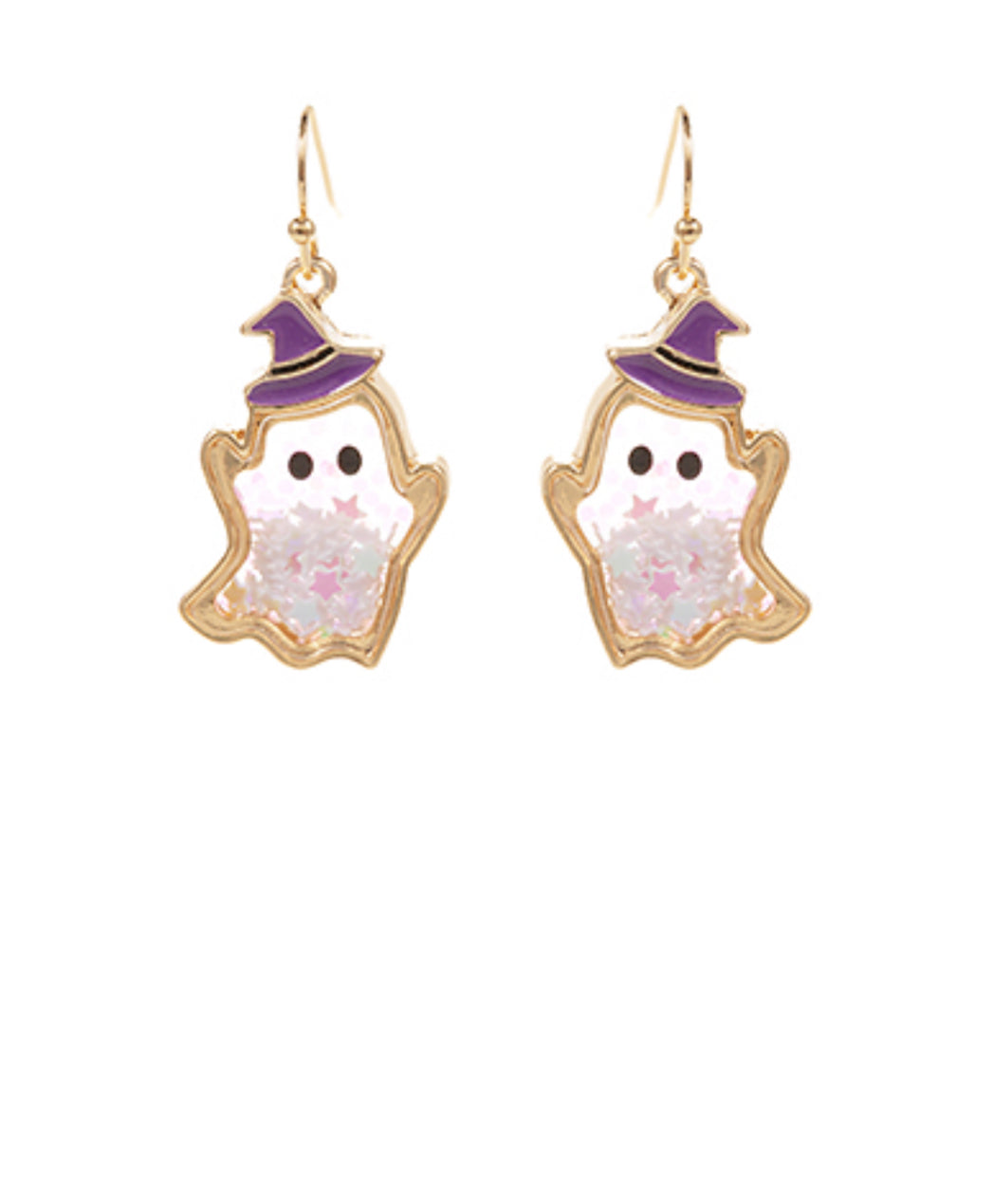 Ghost Glitter Shaker Drop Earrings