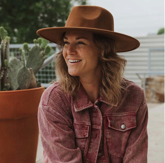 Brown Wide Brim Felt Hat