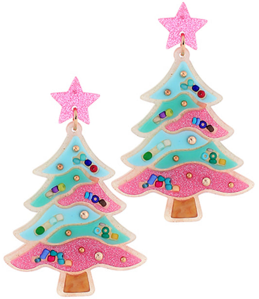 Christmas Star Glitter Earrings