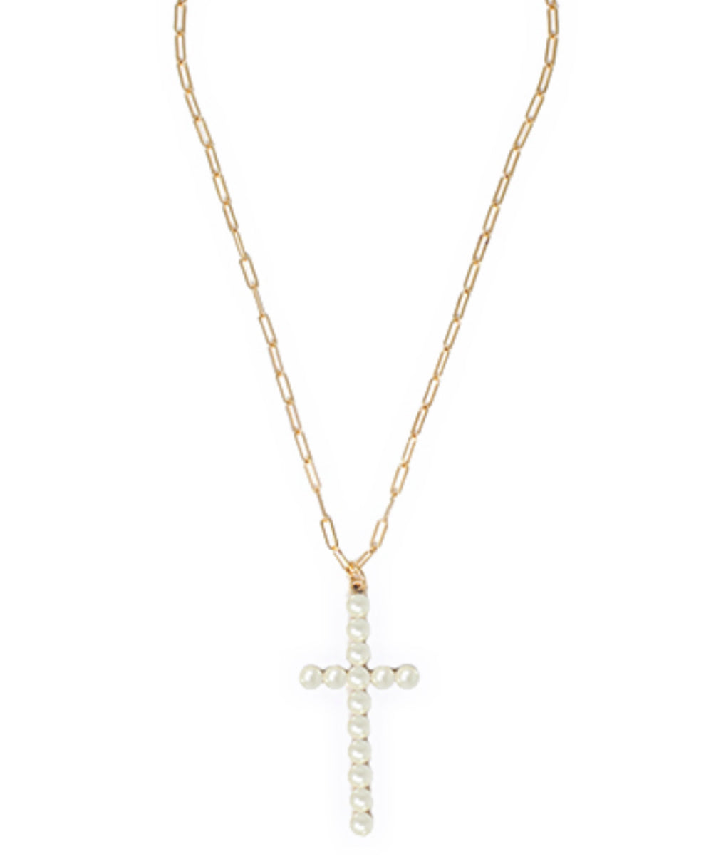 Pearl Cross Necklace