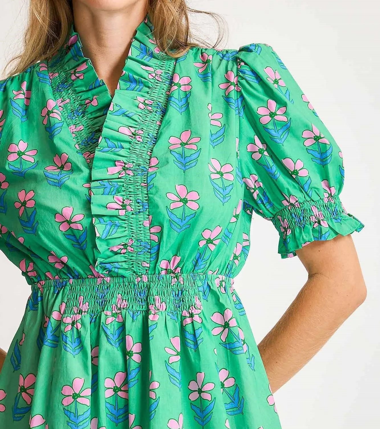 Ruffled Floral Babydoll Dress