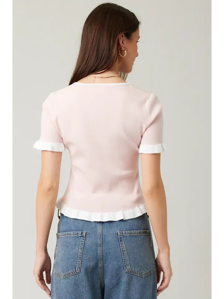 Sweetheart Ruffle Bow Top