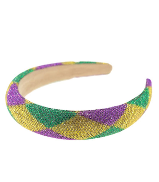Crystal Cushion Headband Mardi Gras