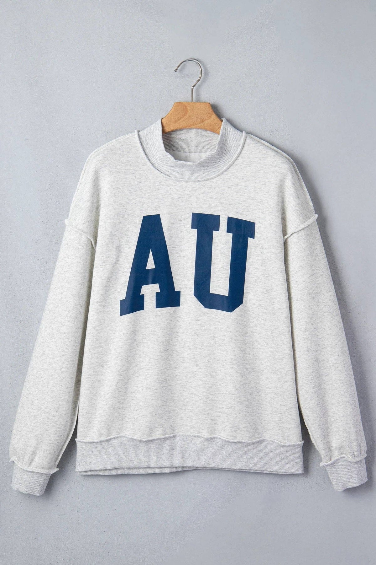 Light Grey AU/ TIGERS Reversible Printed Mock Neck Sweatshirt