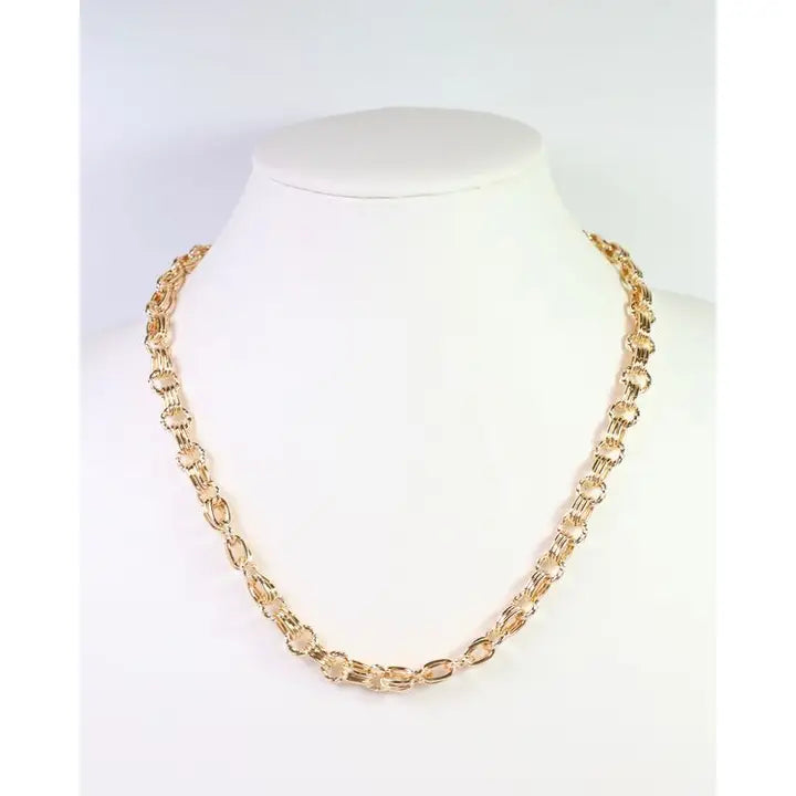 Cincinnati Triple Link Necklace Gold