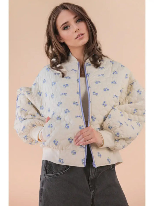 Blue Blossom Quilted Jacket