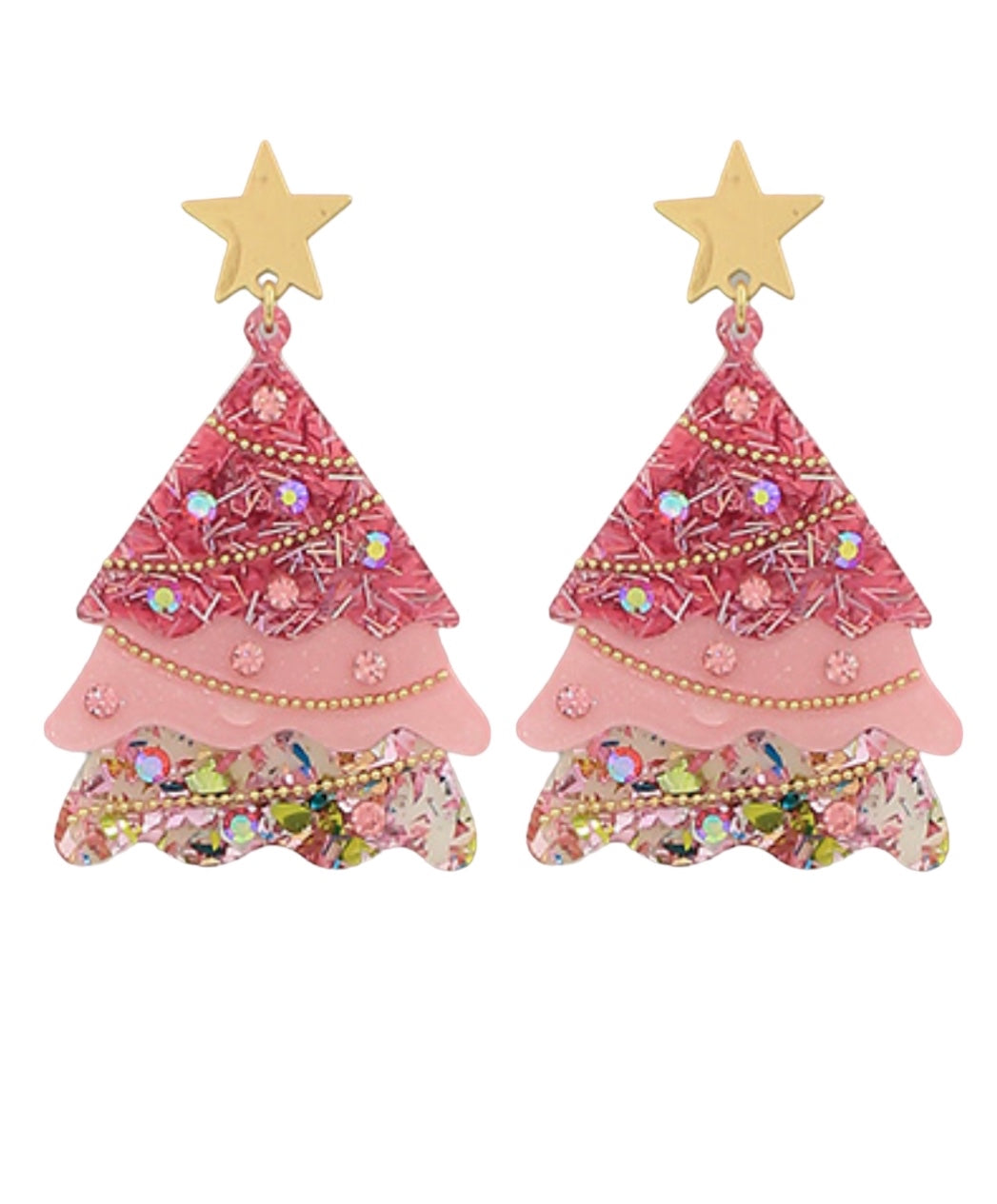 Christmas Star Glitter Earrings