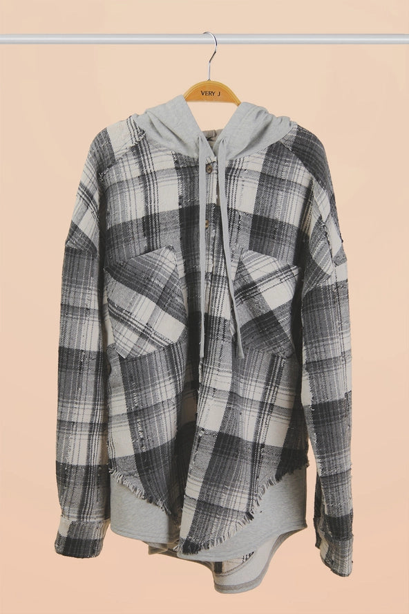 Canyon Plaid Flannel Hooded Jacket