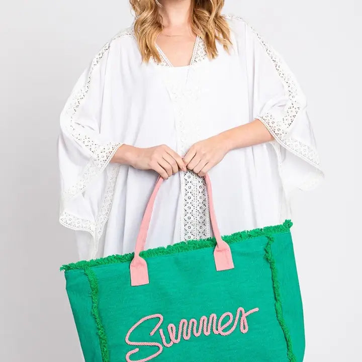 Summer Fringe Beach Tote