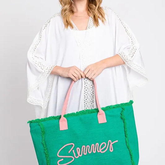Summer Fringe Beach Tote