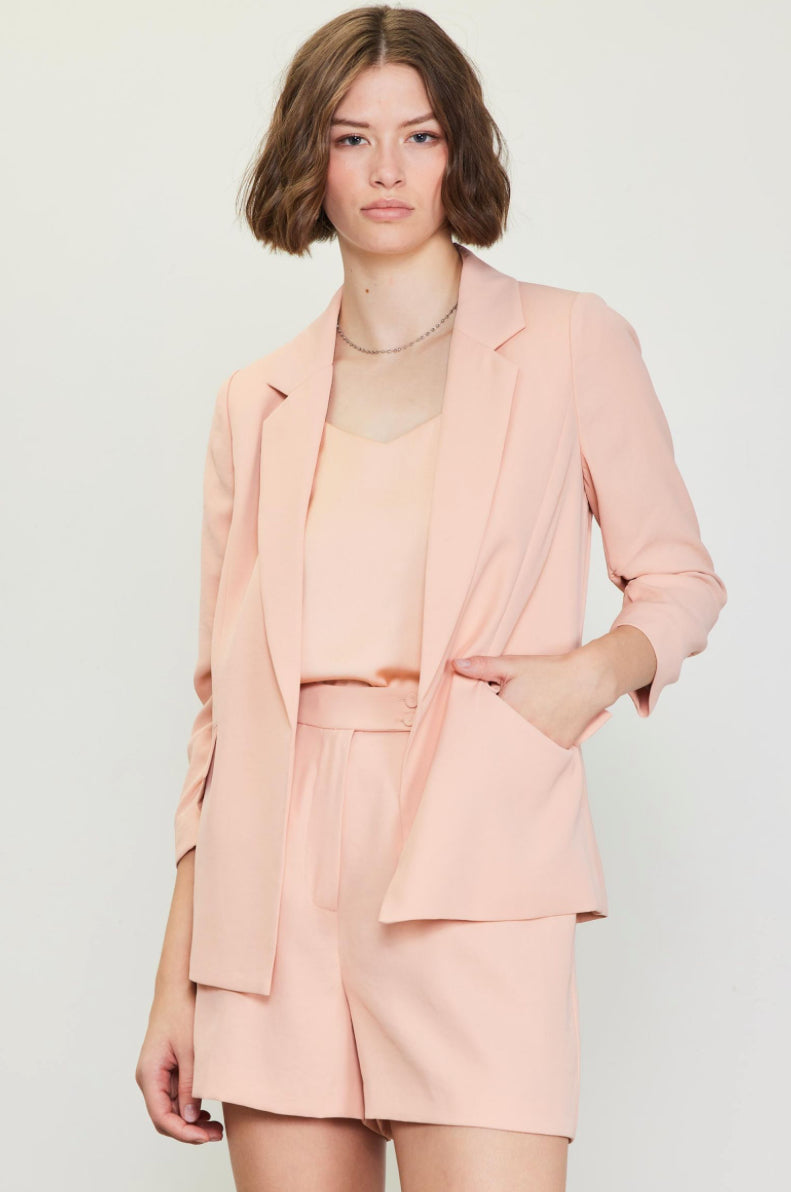 Shirred Sleeve Blazer