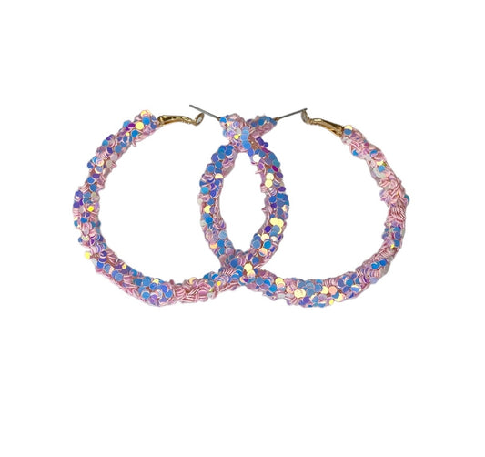 Dot Glitter Pink Hoops