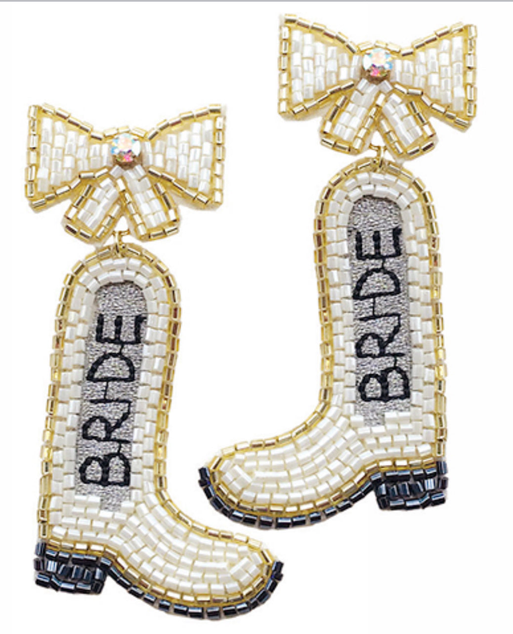 Bride Beaded Boots Earring