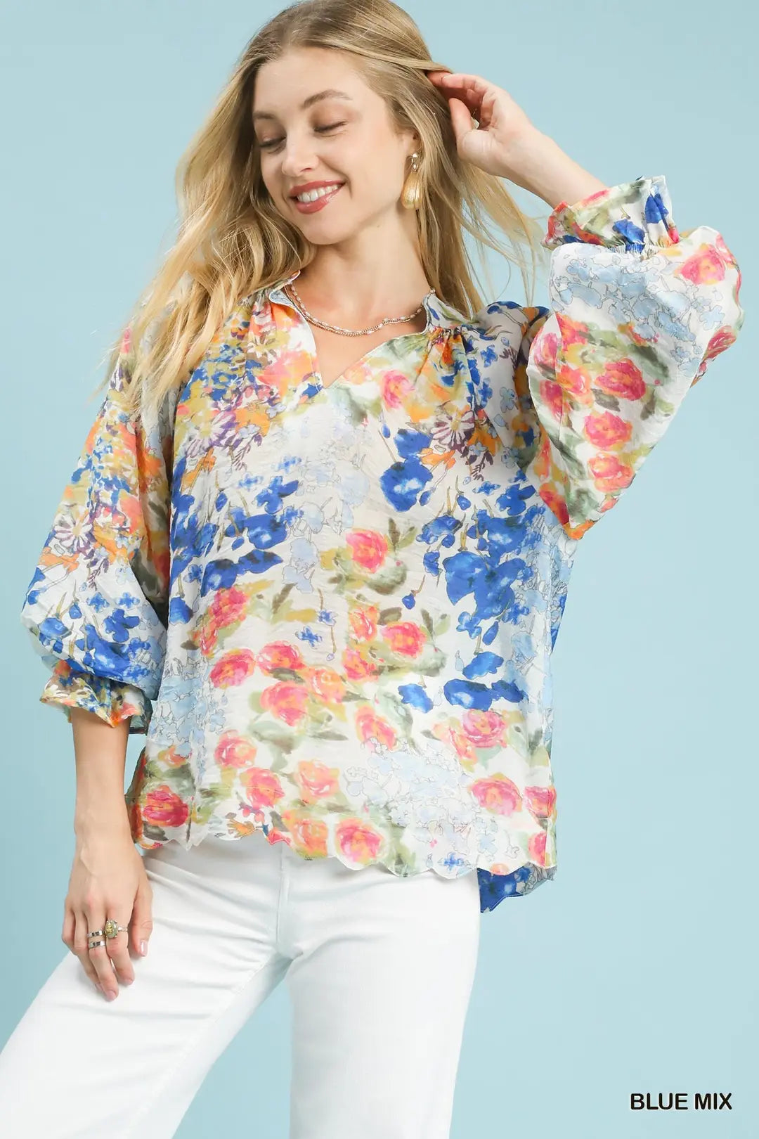 Azure Bloom Blouse
