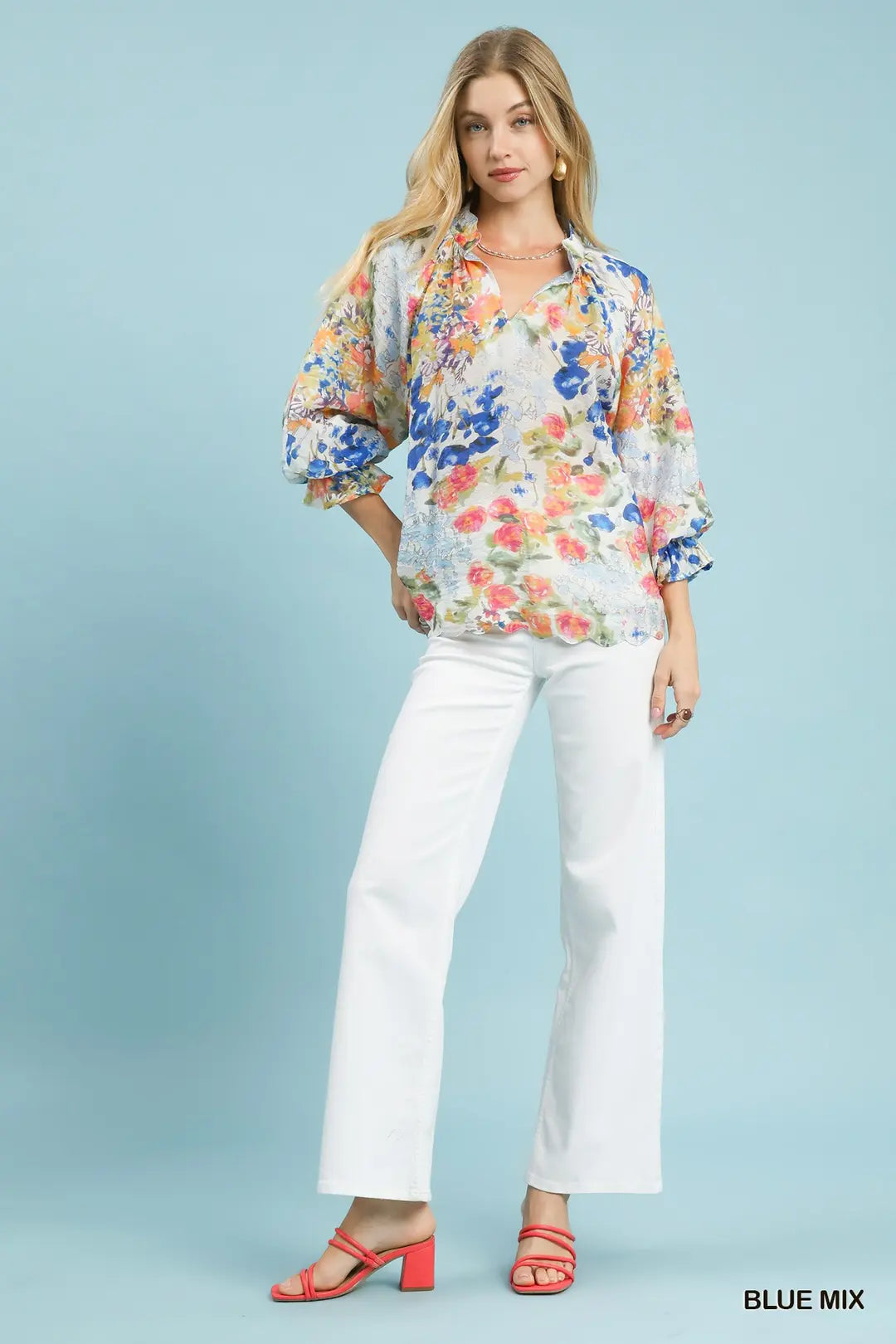 Azure Bloom Blouse