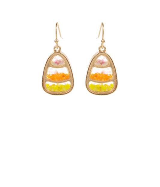 Candy Corn Glitter Drop Earrings