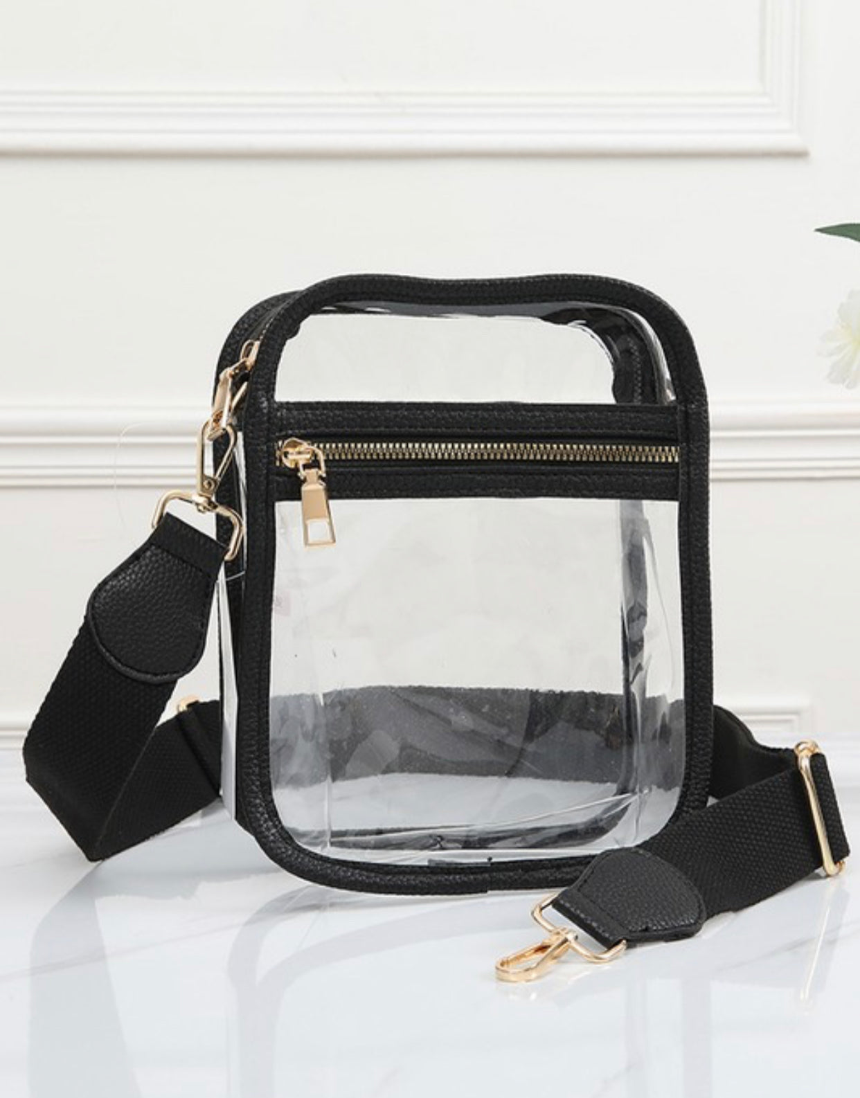 Crossbody Mini Clear Bag Black