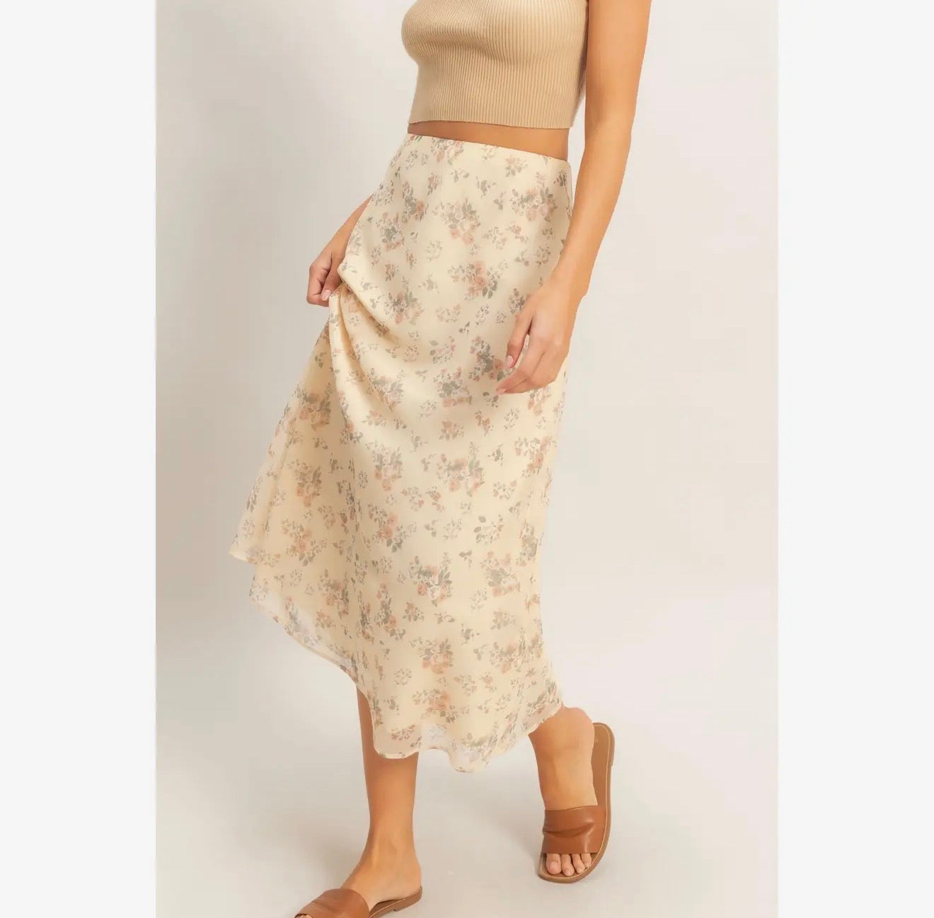 Lemon Blossom Midi Skirt