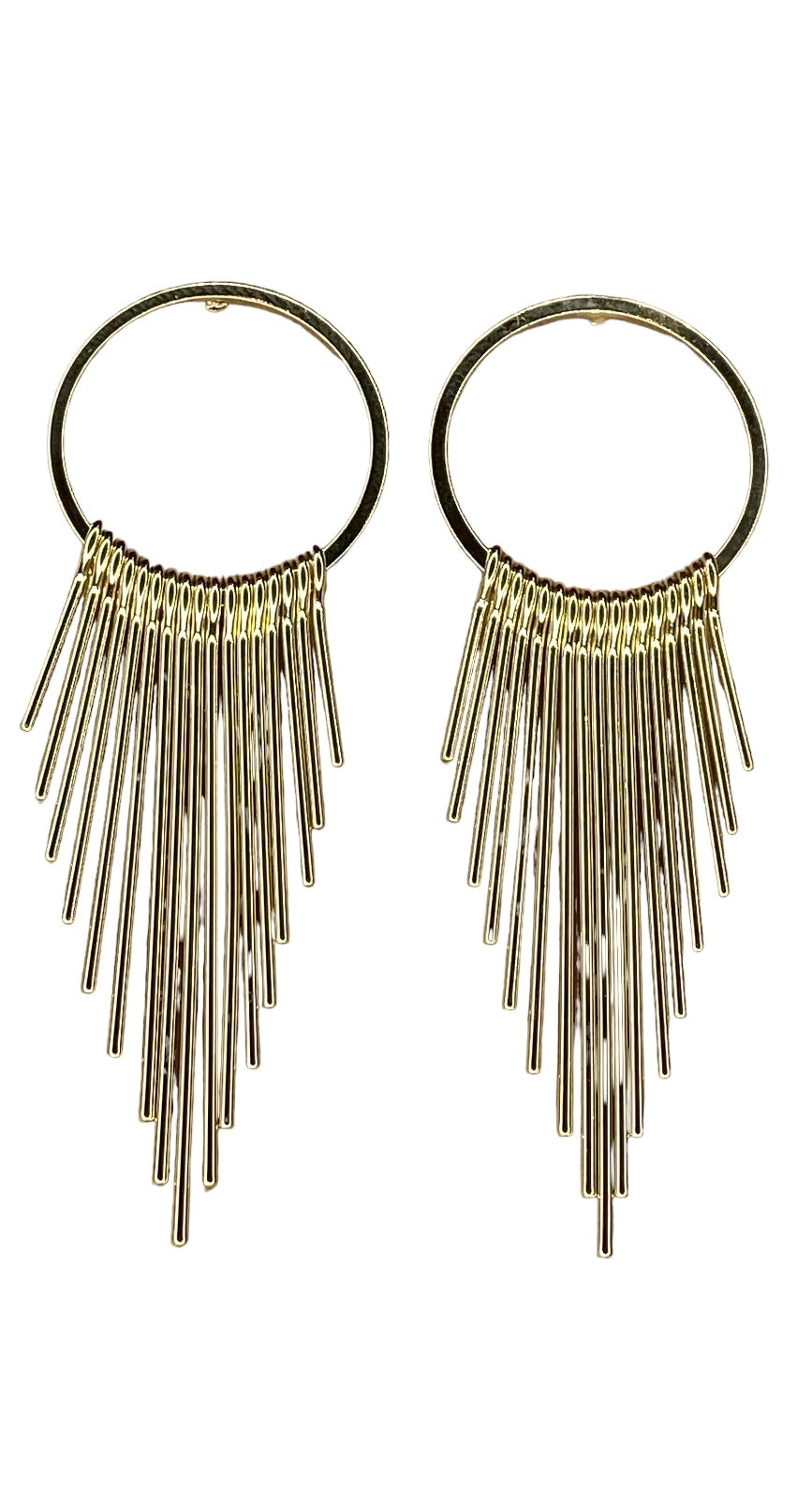 Circle Tassel Gold Earring