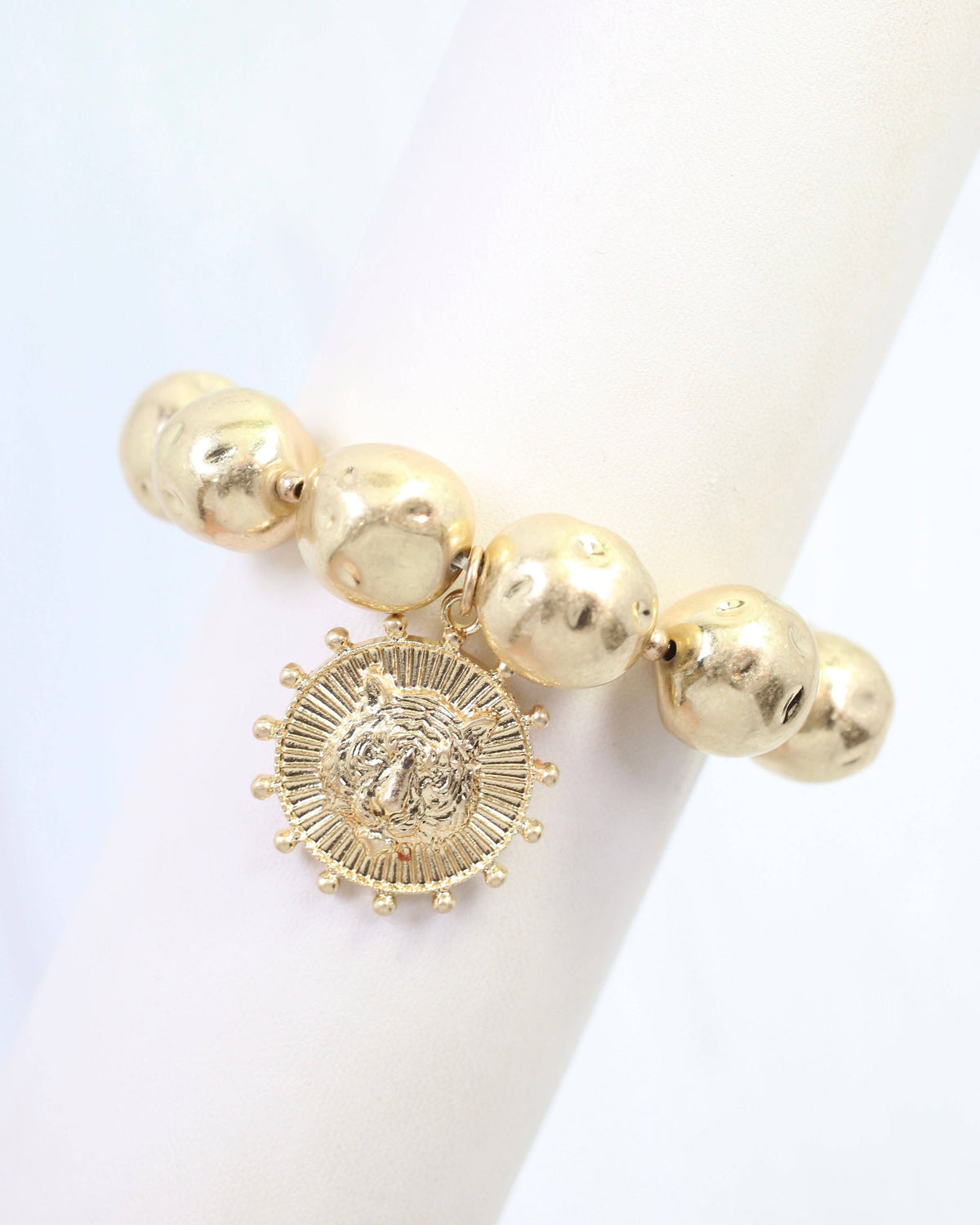 Carmen Coin Stretch Bracelet Tiger Worn Gold