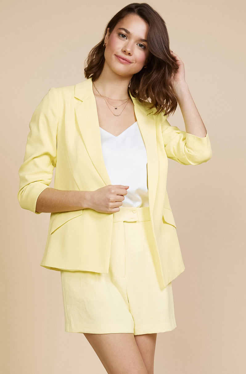 Shirred Sleeve Blazer